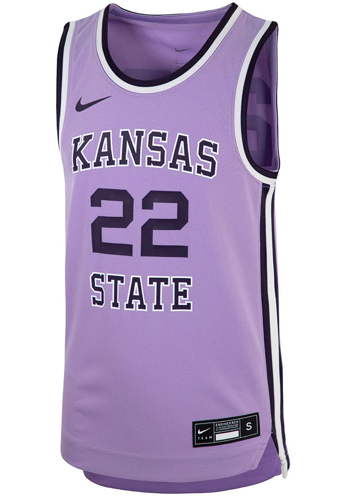 K-State Wildcats Youth Lavender Retro 22 Basketball Jersey