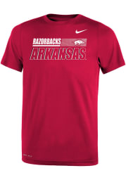 Nike Arkansas Razorbacks Youth Cardinal Legend Wordmark Short Sleeve T-Shirt