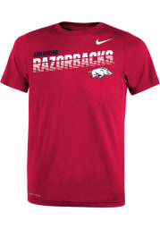 Nike Arkansas Razorbacks Youth Cardinal LR Facility Sideline Short Sleeve T-Shirt