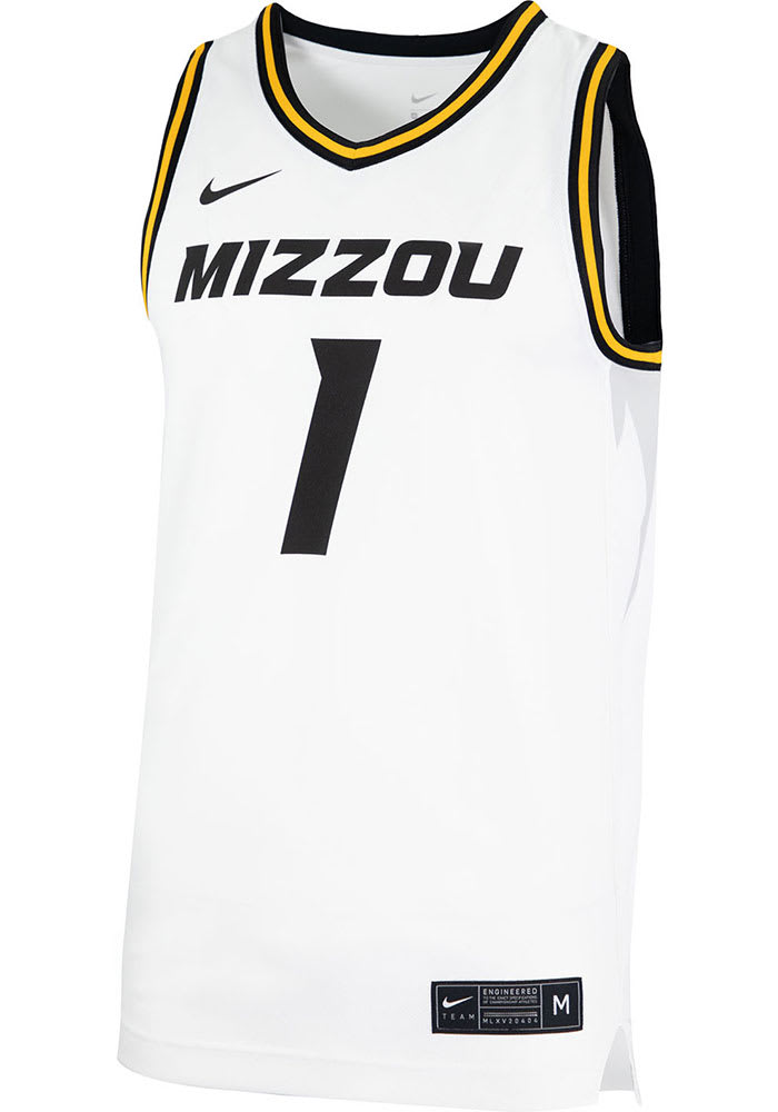 Men's Nike #1 White Missouri Tigers Replica Basketball Jersey