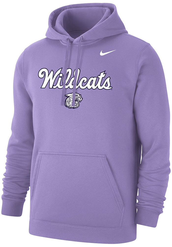 Nike K-State Wildcats Mens Lavender Script Long Sleeve Hoodie