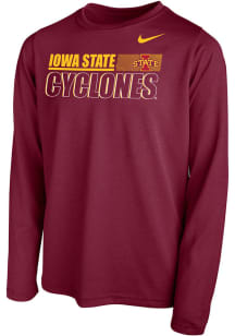 Nike Iowa State Cyclones Youth Cardinal Primary Logo Long Sleeve T-Shirt