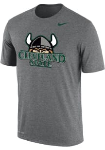 Nike Cleveland State Vikings Grey Dri-FIT Logo Short Sleeve T Shirt