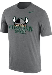 Nike Cleveland State Vikings Grey Dri-FIT Logo Short Sleeve T Shirt