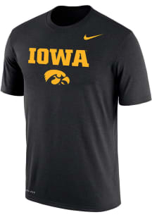 Nike Iowa Hawkeyes Black Dri-FIT Arch Mascot Short Sleeve T Shirt