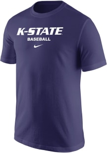 Nike K-State Wildcats Purple Baseball Core Short Sleeve T Shirt