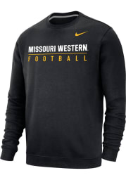 Nike Missouri Western Griffons Mens Black Club Fleece Football Long Sleeve Crew Sweatshirt