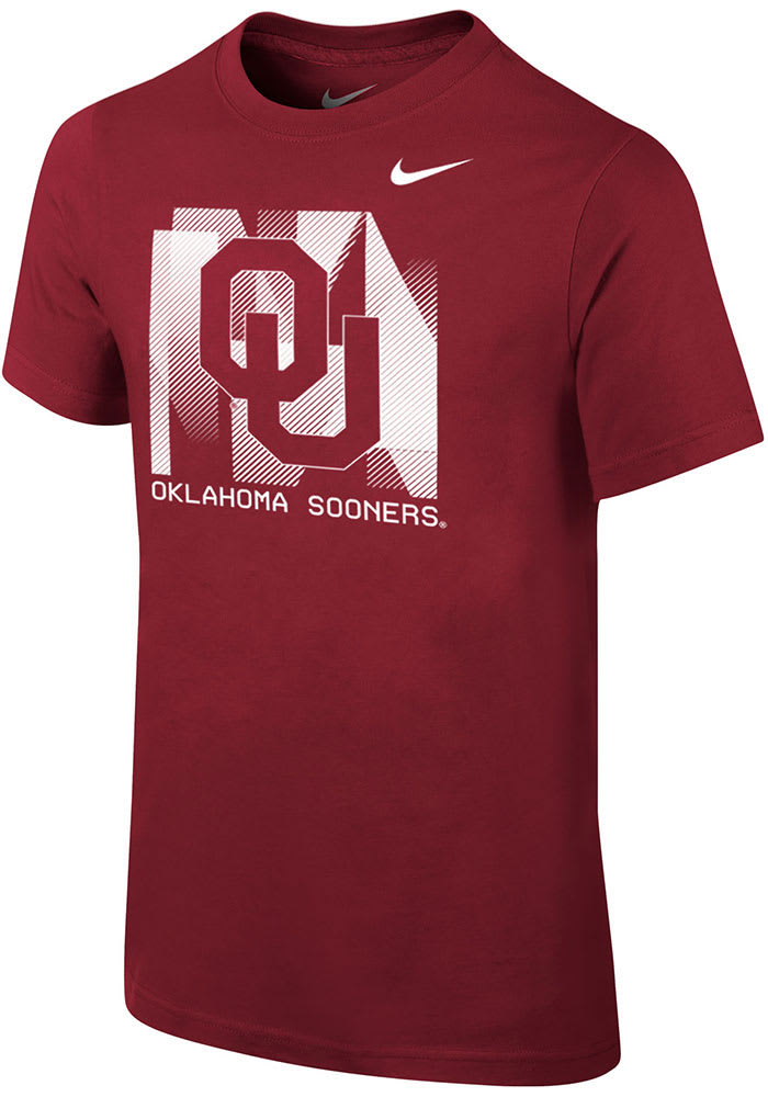 Nike Oklahoma Sooners Youth Cardinal Legend Logo Drop Short Sleeve T-Shirt