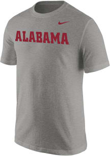 Nike Alabama Crimson Tide Grey Core Wordmark Short Sleeve T Shirt