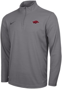 Nike Arkansas Razorbacks Mens Grey Intensity Logo Long Sleeve 1/4 Zip Pullover