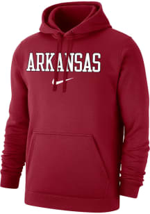 Nike Arkansas Razorbacks Mens Cardinal Club Fleece Long Sleeve Hoodie