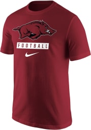 Nike Arkansas Razorbacks Cardinal Core Football Short Sleeve T Shirt