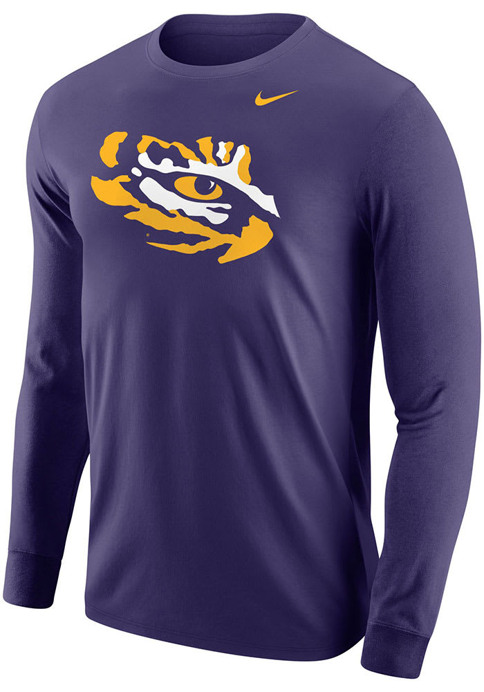 Nike LSU Tigers Core Logo Long Sleeve T Shirt Purple