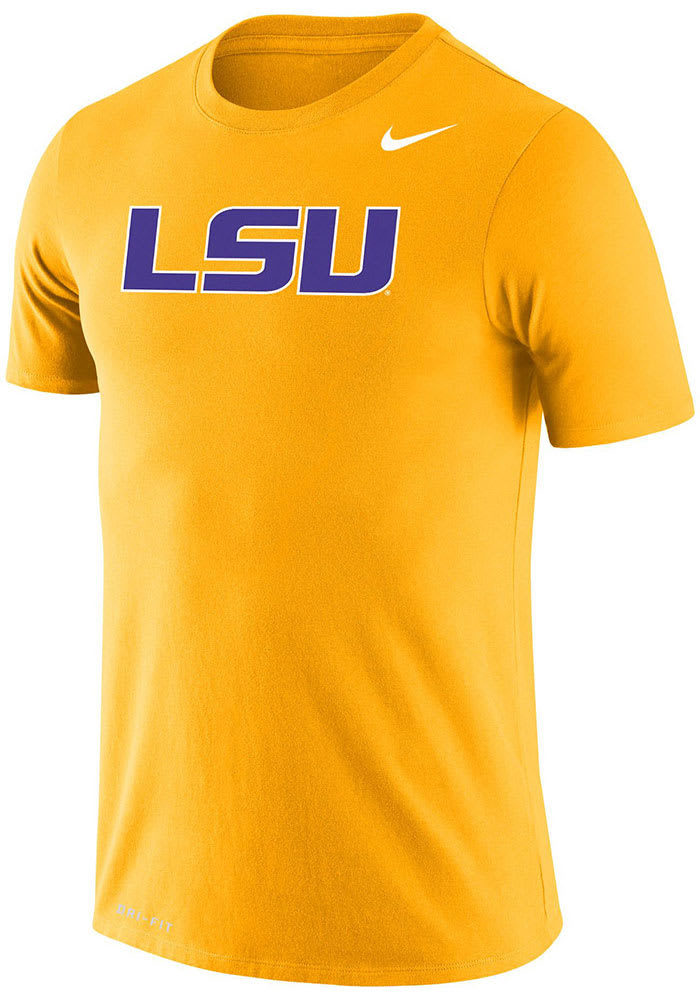 Nike LSU Tigers Legend Wordmark Short Sleeve T Shirt - GOLD