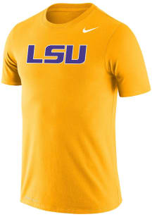 Nike LSU Tigers Gold Legend Wordmark Short Sleeve T Shirt