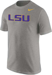 Nike LSU Tigers Grey Core Wordmark Short Sleeve T Shirt