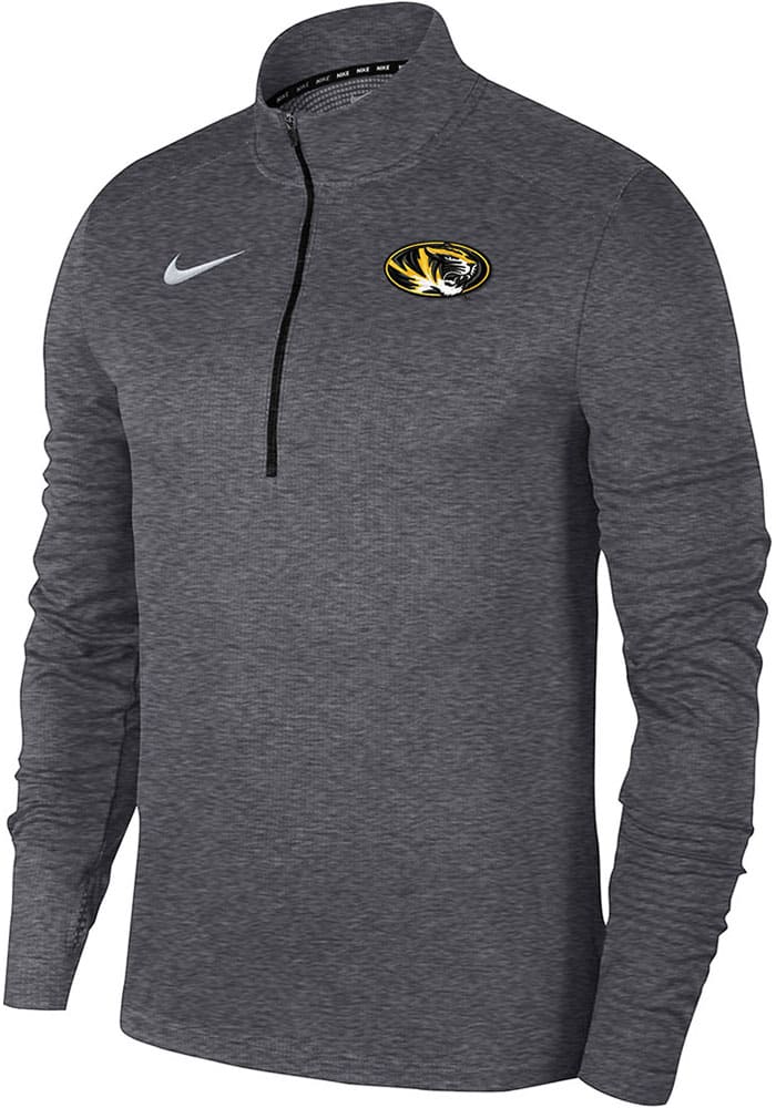 Nike Missouri Tigers Mens Grey Pacer Logo Long Sleeve 1/4 Zip Pullover