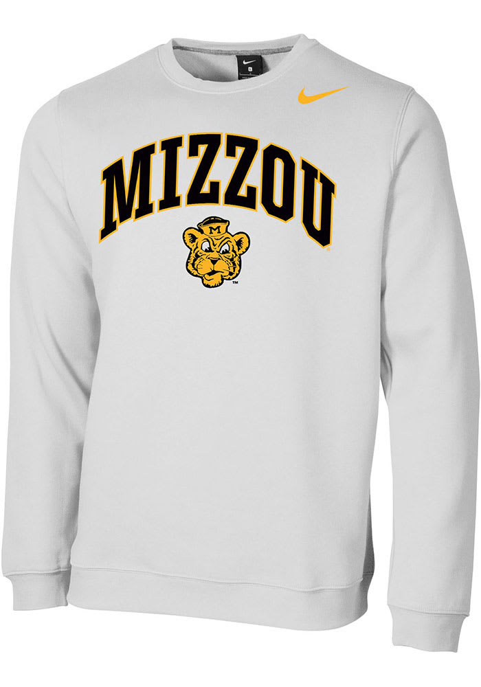 Nike Missouri Tigers Mens White Club Fleece Long Sleeve Crew Sweatshirt