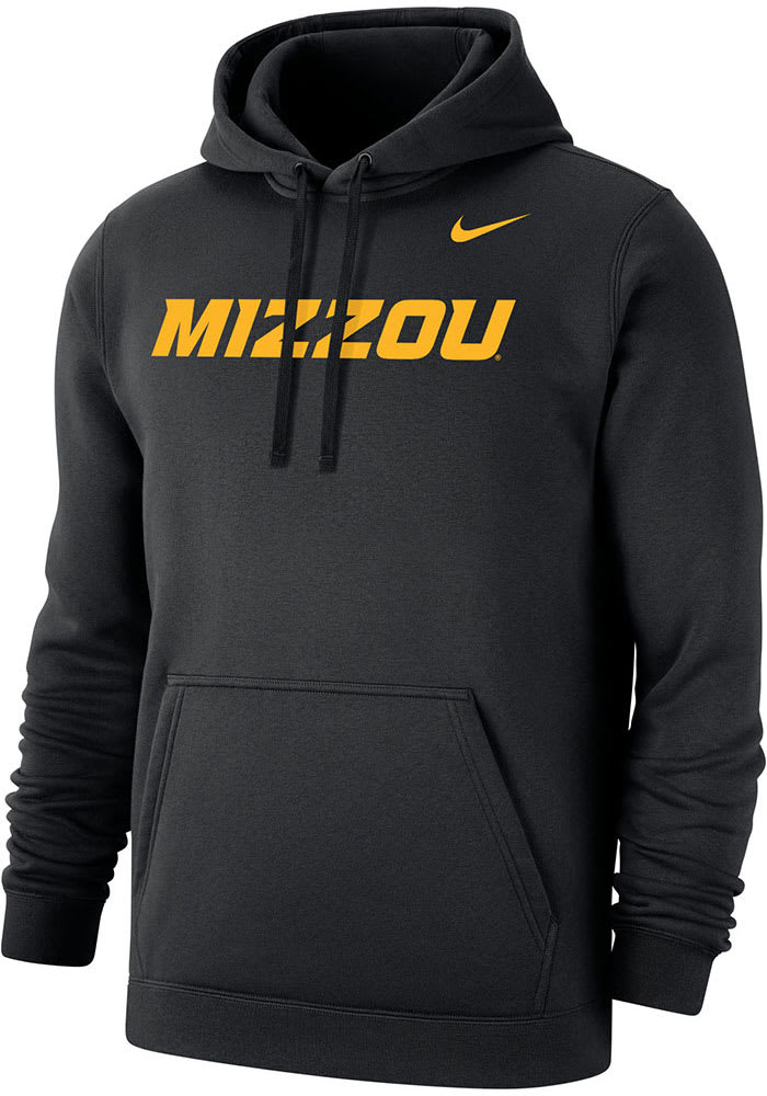 Nike Missouri Tigers Mens Black Club Fleece Wordmark Long Sleeve Hoodie