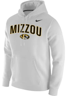 Nike Missouri Tigers Mens White Club Fleece Arch Mascot Long Sleeve Hoodie
