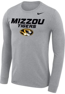 Nike Missouri Tigers Grey Legend Flat Name Mascot Long Sleeve T-Shirt