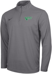 Nike North Texas Mean Green Mens Grey Intensity Logo Long Sleeve 1/4 Zip Pullover