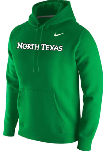 Nike North Texas Mean Green Mens Green Club Fleece Wordmark Long Sleeve Hoodie