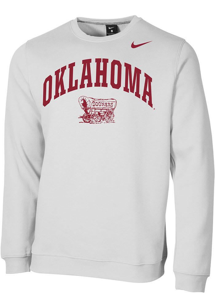 Nike Oklahoma Sooners Club Fleece Crew Sweatshirt - White