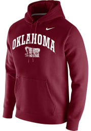 Nike Oklahoma Sooners Mens Crimson Club Fleece Long Sleeve Hoodie