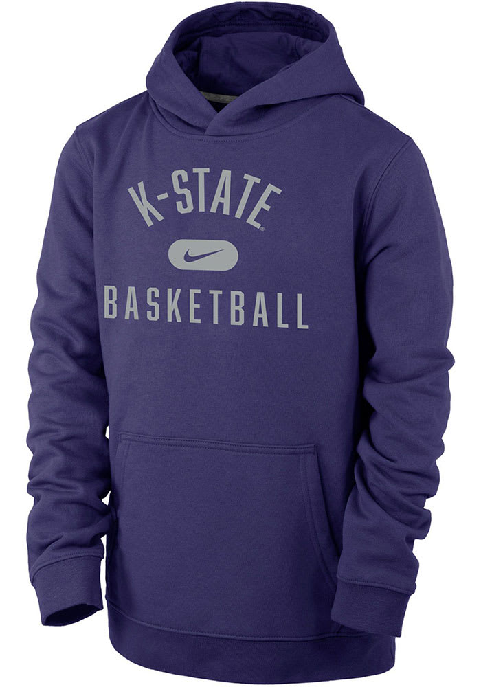 Nike K-State Wildcats Youth Purple Retro Team Name Long Sleeve Hoodie