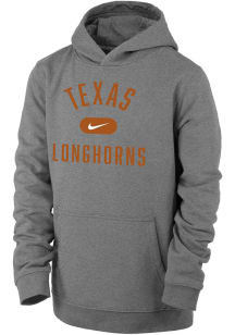 Nike Texas Longhorns Youth Grey Retro Team Name Long Sleeve Hoodie