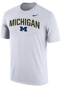 Nike Michigan Wolverines White Arch Mascot Short Sleeve T Shirt