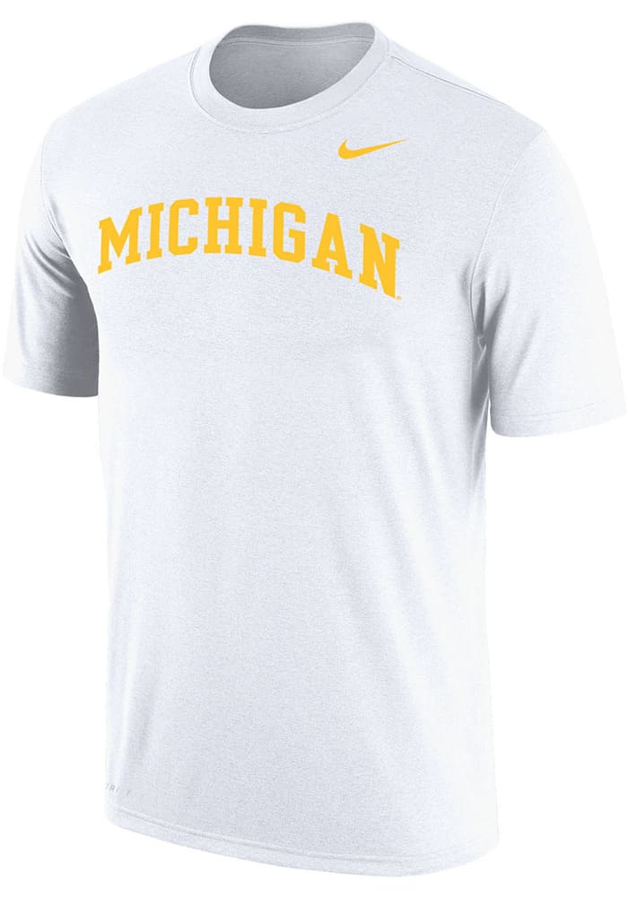 Nike Michigan Wolverines Grey Arch Name Short Sleeve T Shirt