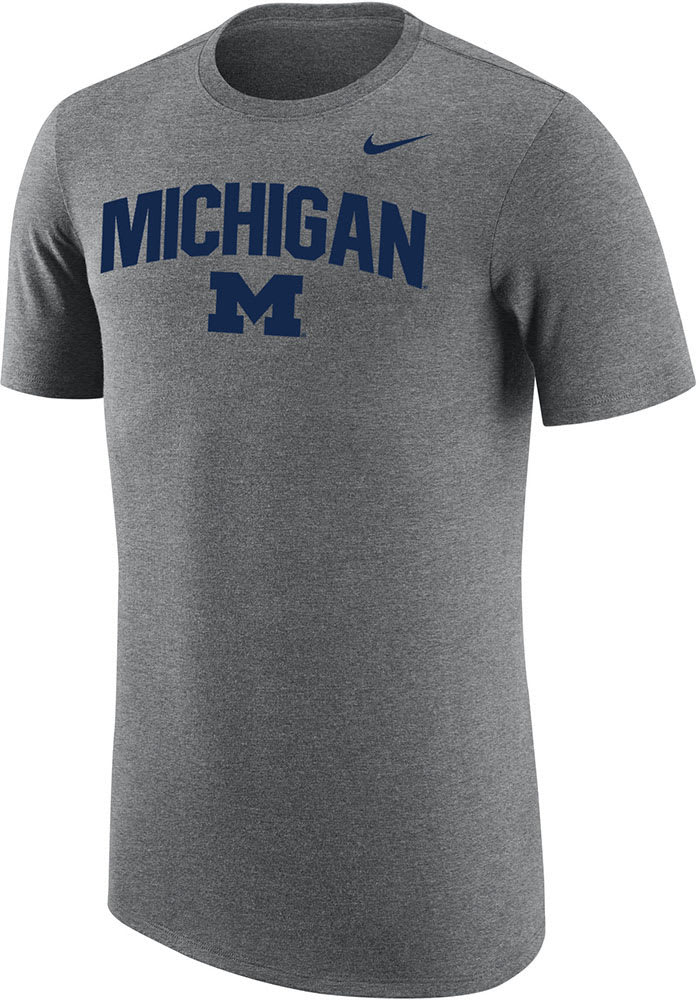 Nike Michigan Wolverines Grey Velocity Short Sleeve T Shirt