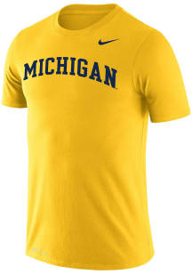 Michigan Wolverines Yellow Nike Legend Short Sleeve T Shirt