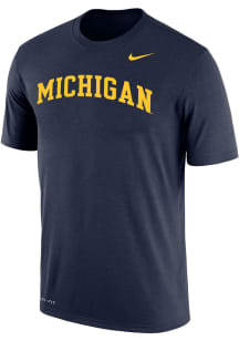 Michigan Wolverines Navy Blue Nike Arch Name Short Sleeve T Shirt