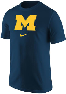 Michigan Wolverines Navy Blue Nike Primary Logo Short Sleeve T Shirt
