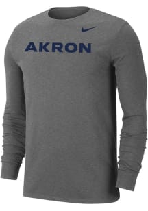 Nike Akron Zips Grey DriFIT Wordmark Long Sleeve T Shirt