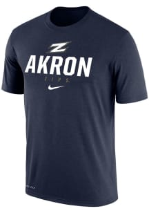 Nike Akron Zips Navy Blue DriFIT Name and Logo Short Sleeve T Shirt