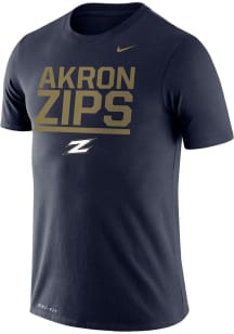 Nike Akron Zips Navy Blue Legend Short Sleeve T Shirt