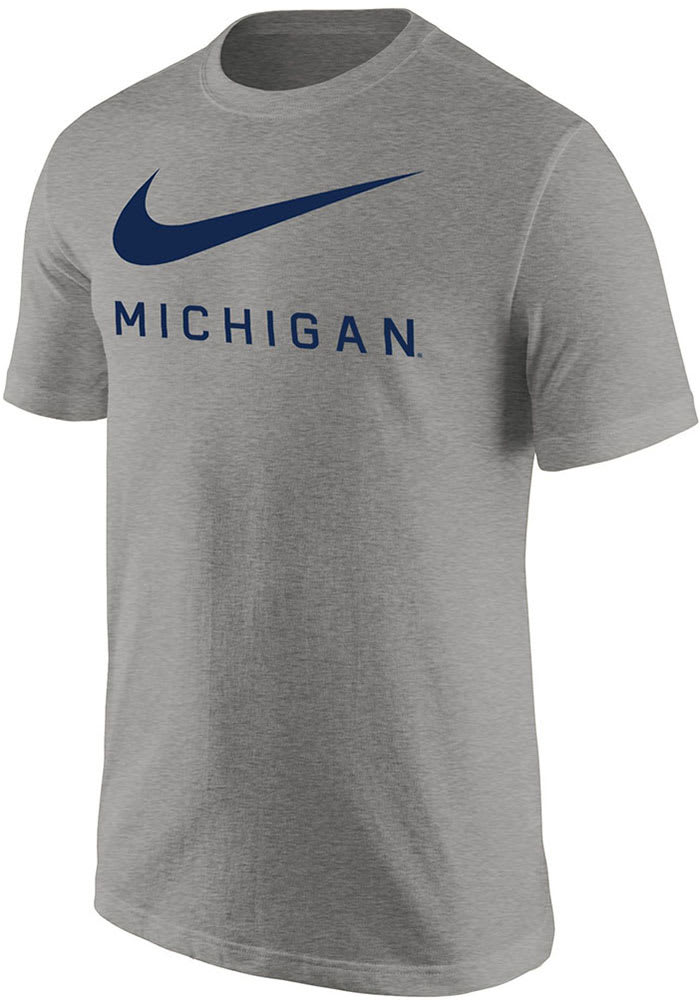 Nike Michigan Wolverines Grey Team Name Short Sleeve T Shirt
