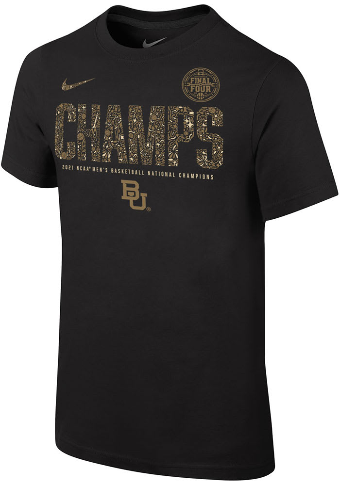 Nike Baylor Bears Youth Black 2021 National Champions Short Sleeve Tee