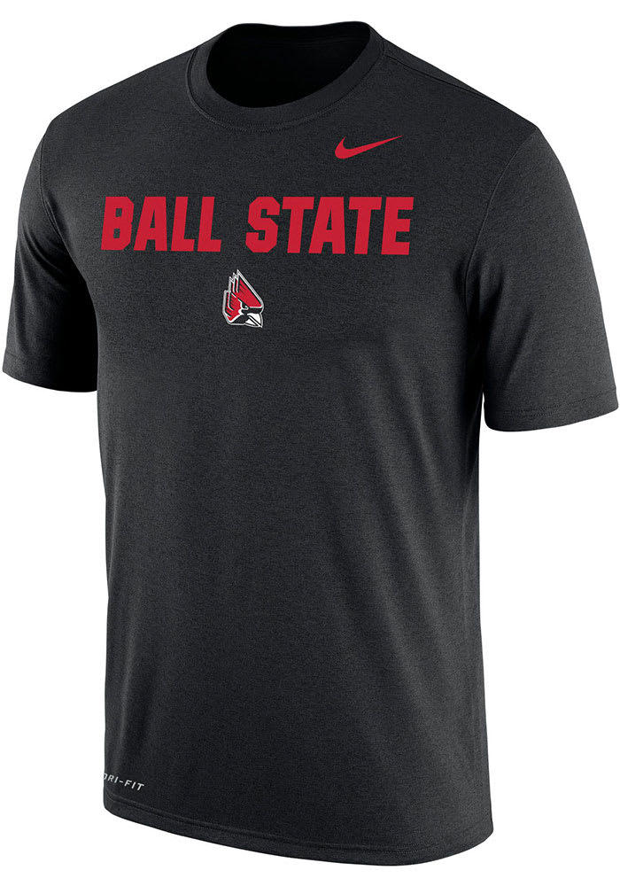 Nike Ball State Cardinals Black Core Short Sleeve T Shirt