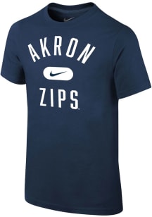 Nike Akron Zips Youth Navy Blue Retro Team Name Short Sleeve T-Shirt