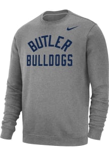 Nike Butler Bulldogs Mens Grey Club Long Sleeve Crew Sweatshirt