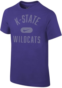 Youth K-State Wildcats Purple Nike Retro Team Name Short Sleeve T-Shirt