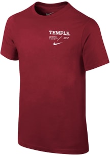 Nike Temple Owls Youth Maroon SL Team Issue Short Sleeve T-Shirt