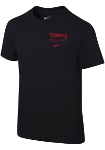 Nike Temple Owls Boys Black SL Team Issue Short Sleeve T-Shirt