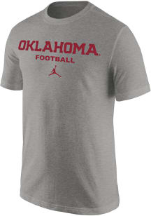 Nike Oklahoma Sooners Grey Core Football Short Sleeve T Shirt