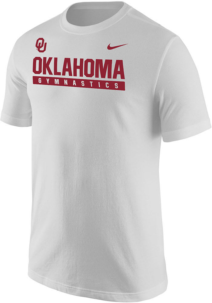 Nike Oklahoma Sooners White Core Gymnastics Short Sleeve T Shirt